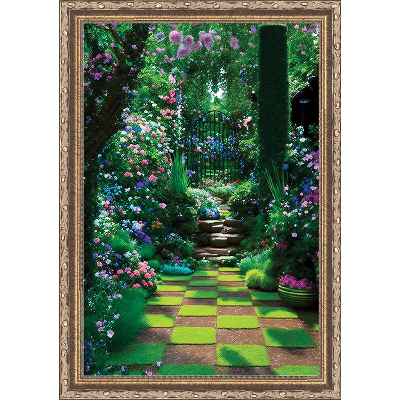Sunrays Creations Needlearts Checkerboard Garden Counted Cross-Stitch Chart